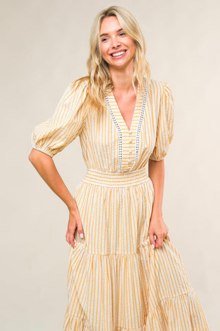 WITH THE GIRLS WOVEN MIDI DRESS - Glamourous Grace