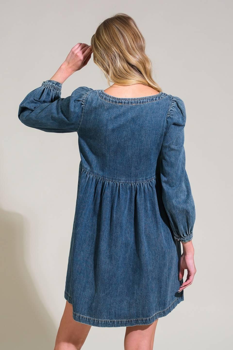 EXOTIC ESCAPE DENIM MINI DRESS - Glamourous Grace