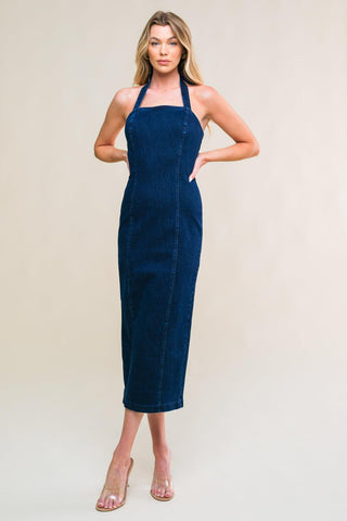 SO QUINTESSENTIAL DENIM MIDI DRESS - Glamourous Grace