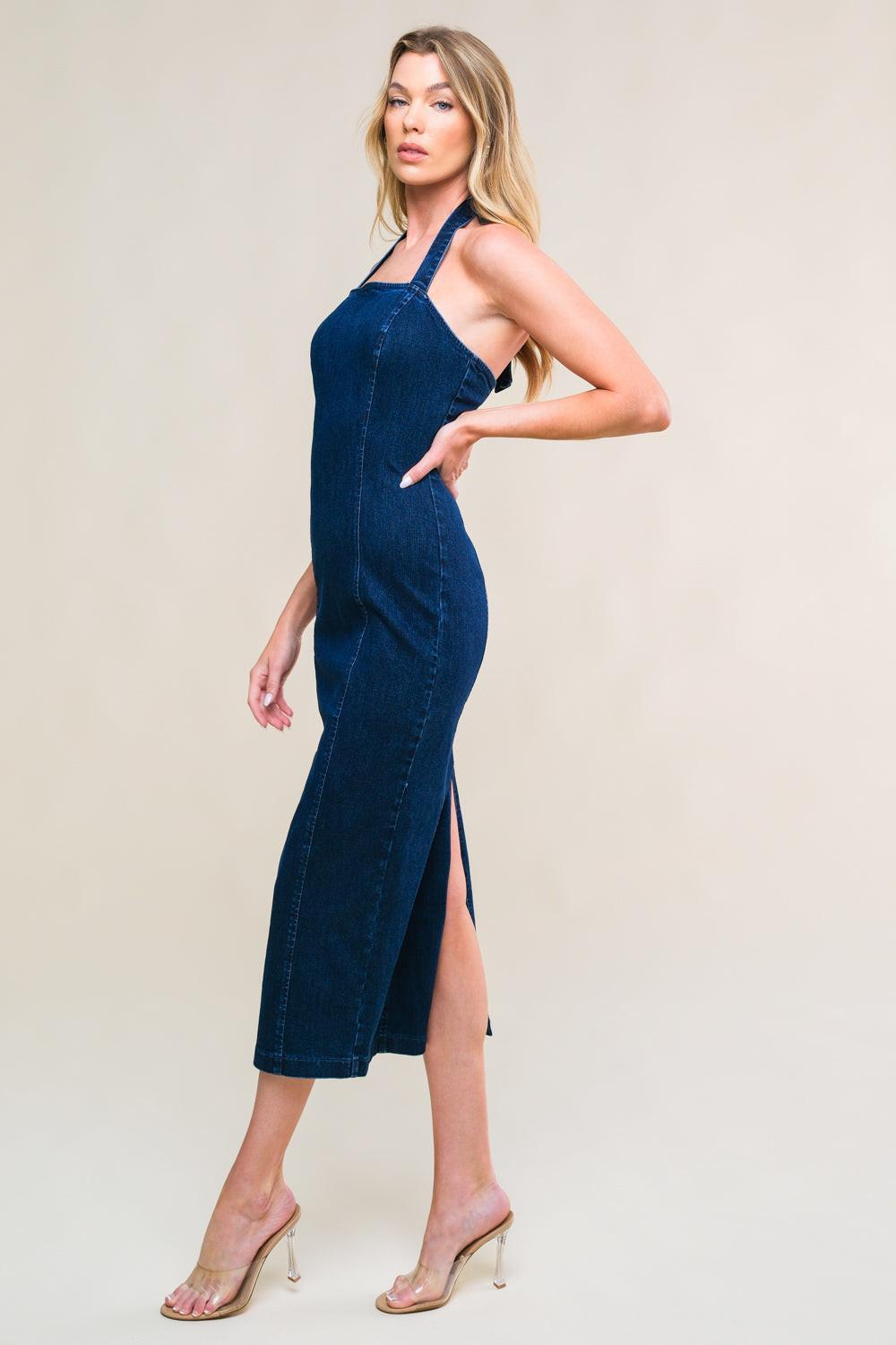 SO QUINTESSENTIAL DENIM MIDI DRESS - Glamourous Grace