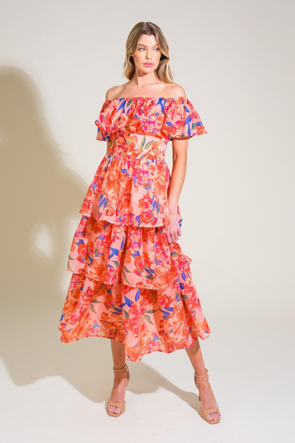 STROLL THE AVENUES WOVEN MIDI DRESS - Glamourous Grace