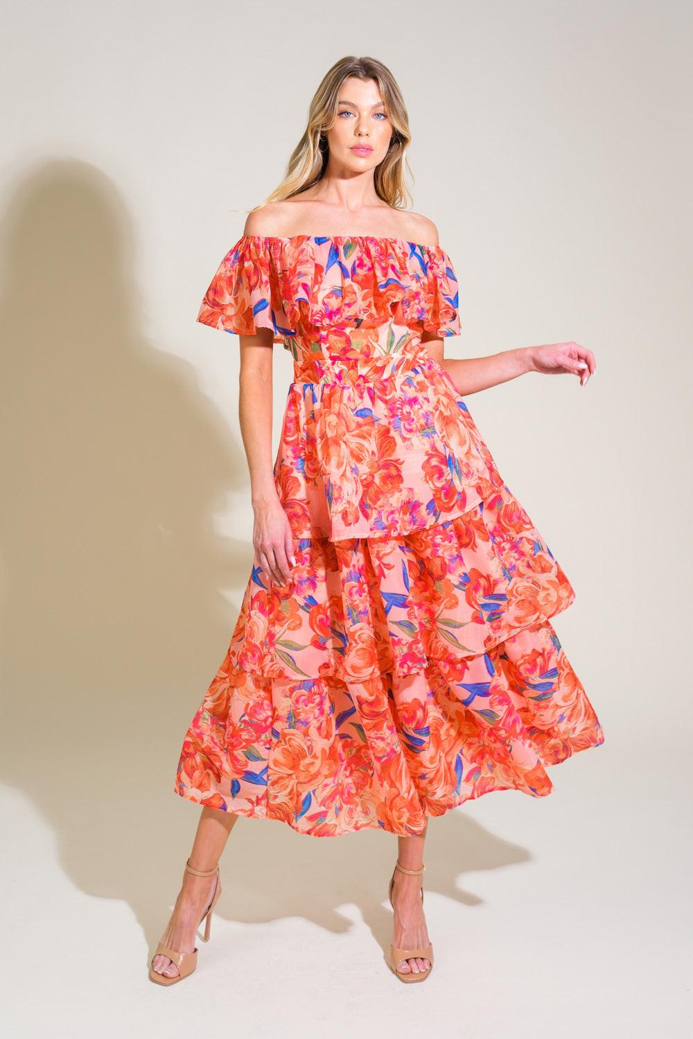 STROLL THE AVENUES WOVEN MIDI DRESS - Glamourous Grace