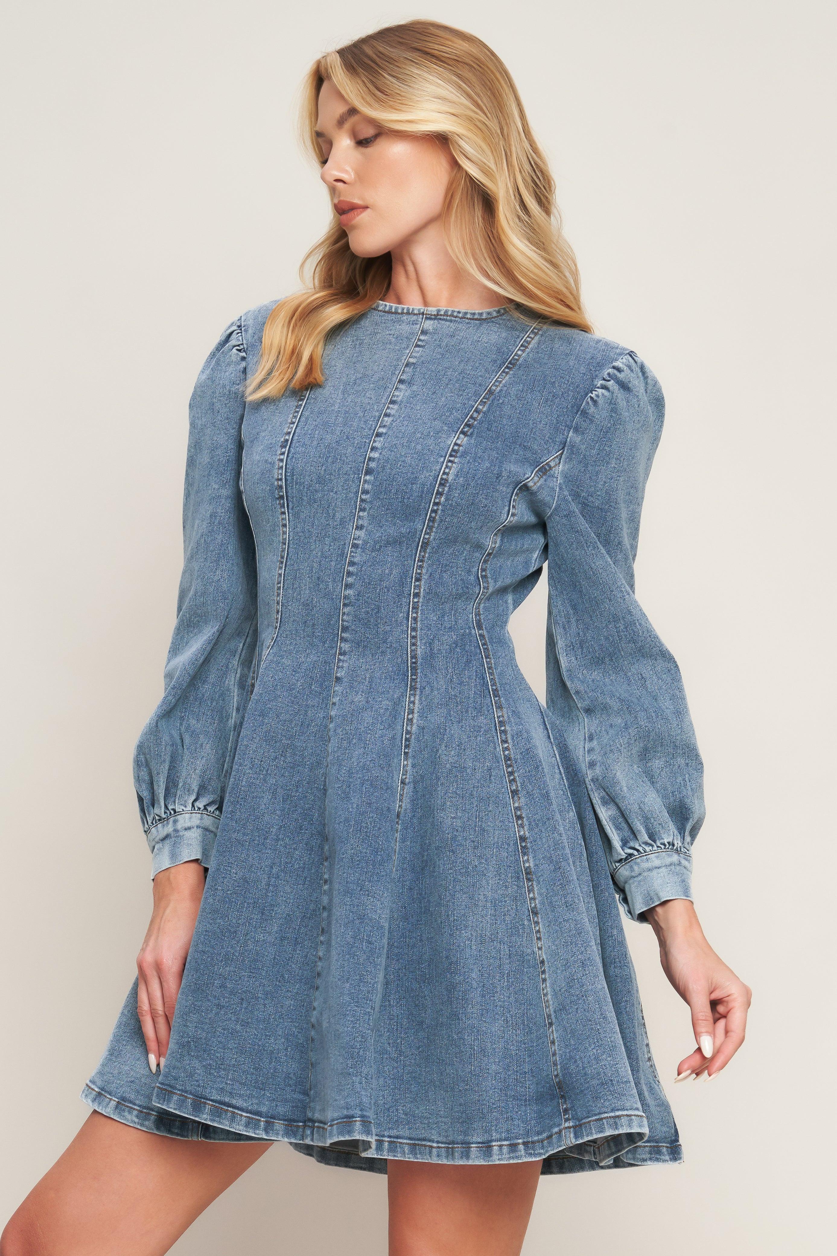 YOUR SWEETIE DENIM MINI DRESS - Glamourous Grace