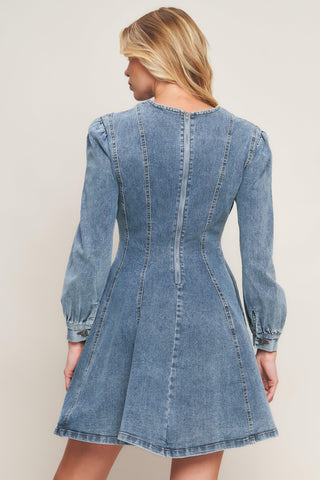 YOUR SWEETIE DENIM MINI DRESS - Glamourous Grace