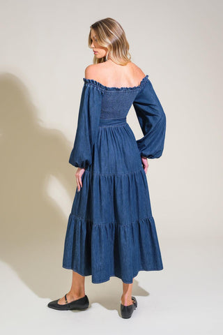 ARTISTIC IMPULSE DENIM MIDI DRESS - Glamourous Grace