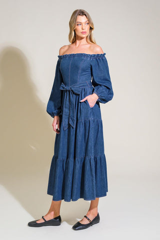 ARTISTIC IMPULSE DENIM MIDI DRESS - Glamourous Grace