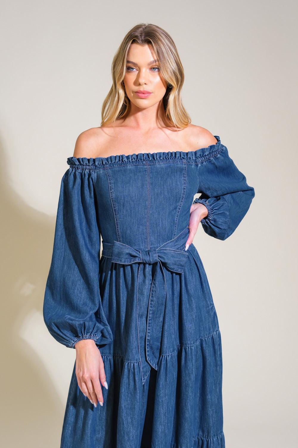 ARTISTIC IMPULSE DENIM MIDI DRESS - Glamourous Grace