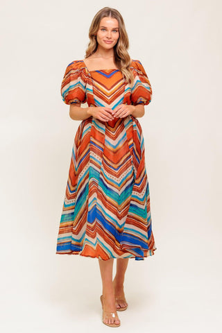 BRIGHT PERSONALITY WOVEN MIDI DRESS - Glamourous Grace