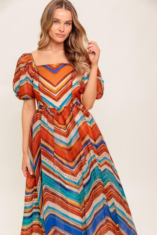 BRIGHT PERSONALITY WOVEN MIDI DRESS - Glamourous Grace