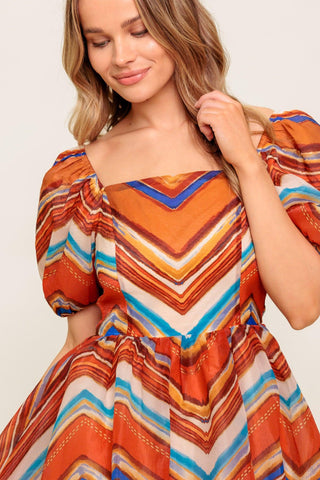 BRIGHT PERSONALITY WOVEN MIDI DRESS - Glamourous Grace