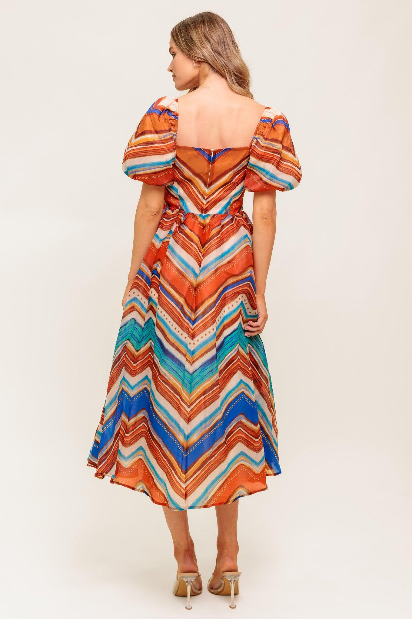 BRIGHT PERSONALITY WOVEN MIDI DRESS - Glamourous Grace