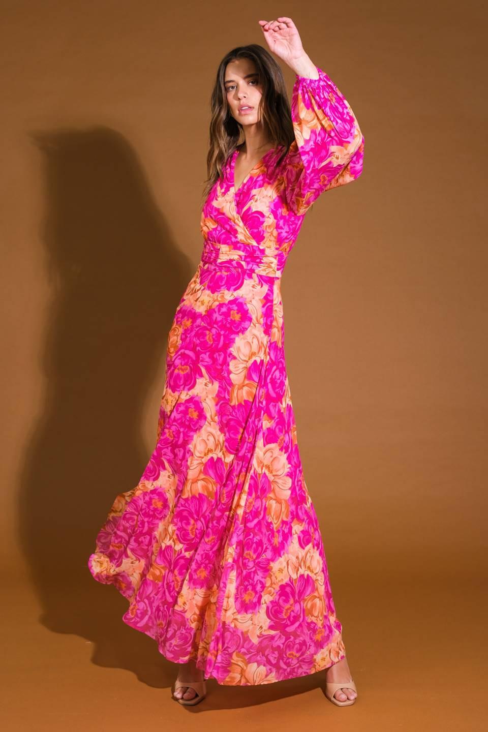 CUNNINGHAM FLORALS WOVEN MAXI DRESS - Glamourous Grace
