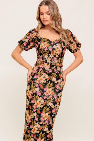 SWEET AT HEART WOVEN MIDI DRESS - Glamourous Grace