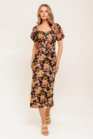 SWEET AT HEART WOVEN MIDI DRESS - Glamourous Grace