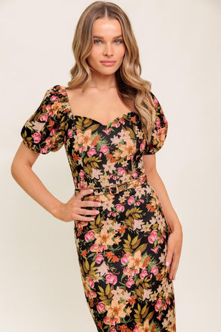 SWEET AT HEART WOVEN MIDI DRESS - Glamourous Grace