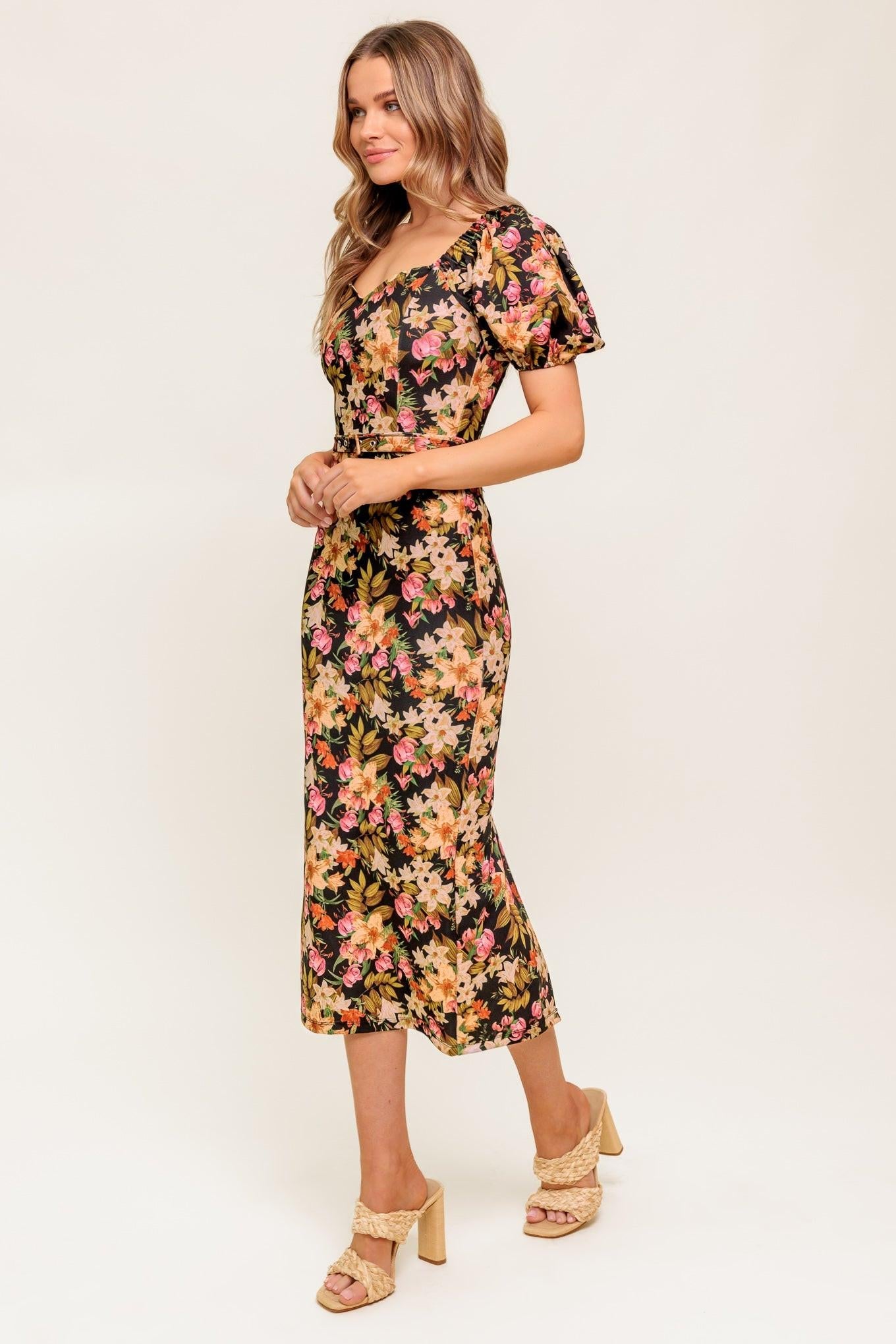 SWEET AT HEART WOVEN MIDI DRESS - Glamourous Grace