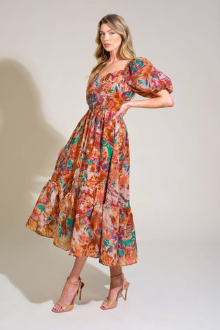 BRING US BACK WOVEN MIDI DRESS - Glamourous Grace