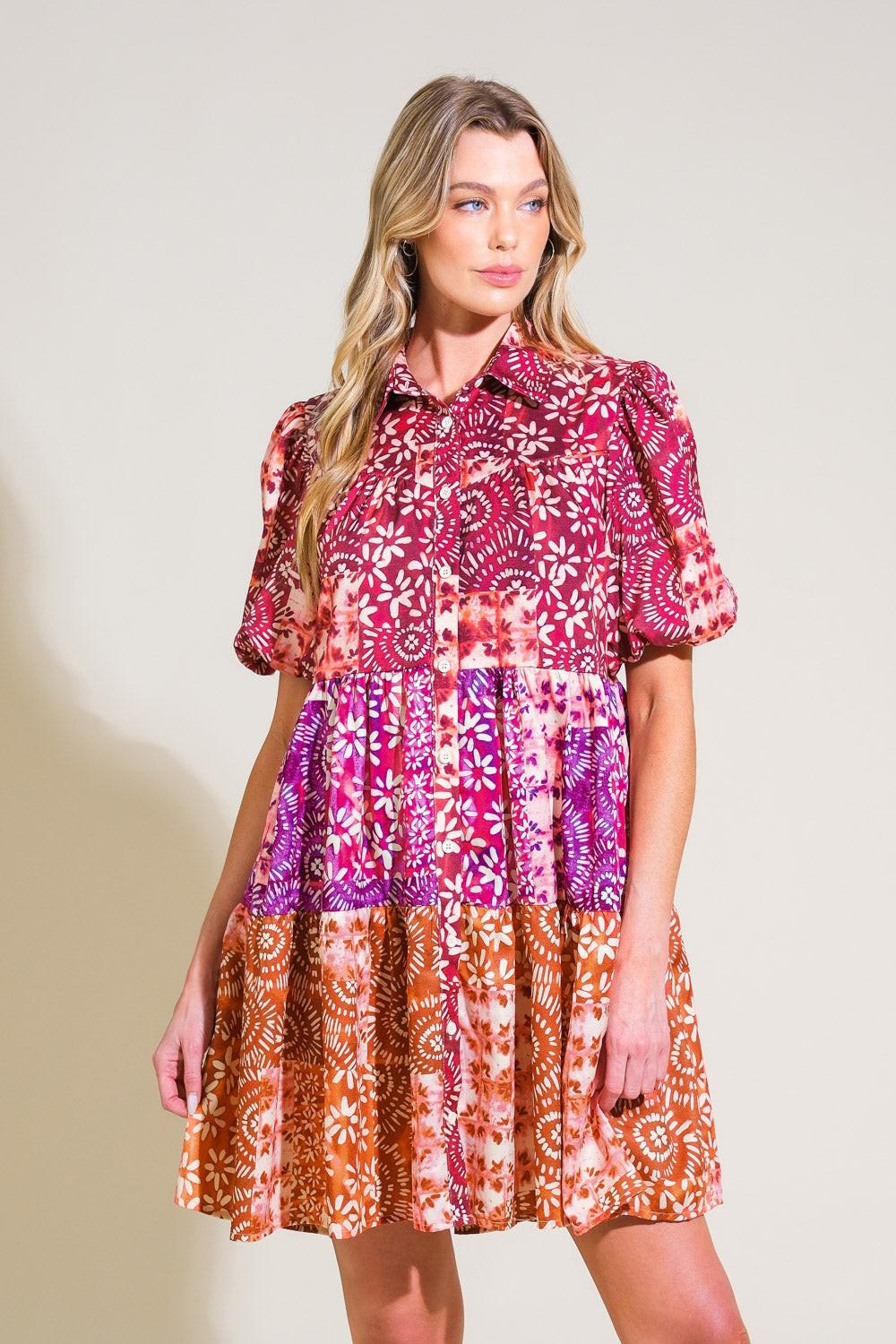 KEEP IT INTERESTING WOVEN MINI DRESS - Glamourous Grace