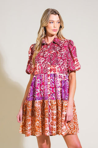 KEEP IT INTERESTING WOVEN MINI DRESS - Glamourous Grace