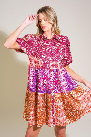 KEEP IT INTERESTING WOVEN MINI DRESS - Glamourous Grace