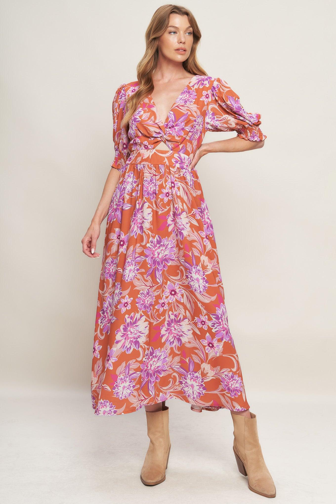 MEADOW SERENADE WOVEN MIDI DRESS - Glamourous Grace