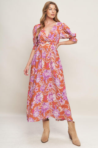 MEADOW SERENADE WOVEN MIDI DRESS - Glamourous Grace