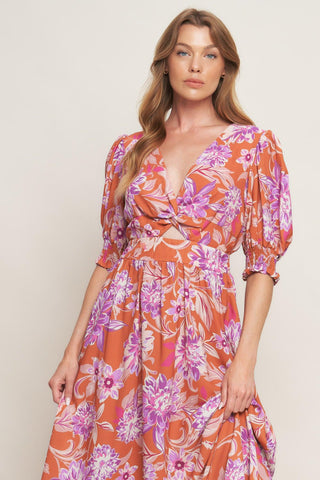 MEADOW SERENADE WOVEN MIDI DRESS - Glamourous Grace