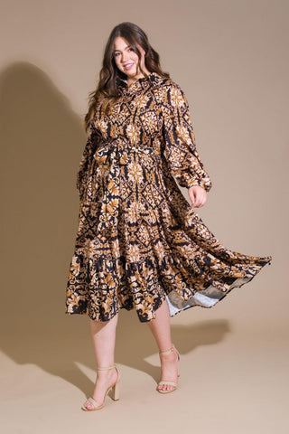 CELESTIAL BEAUTY WOVEN MIDI DRESS - Glamourous Grace