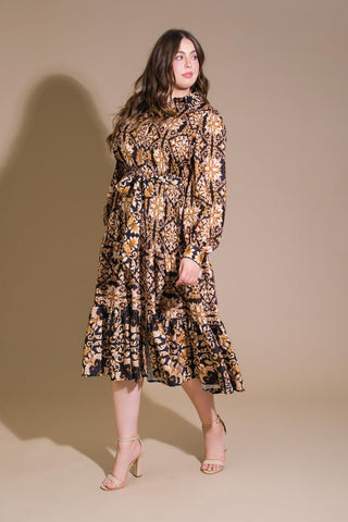 CELESTIAL BEAUTY WOVEN MIDI DRESS - Glamourous Grace