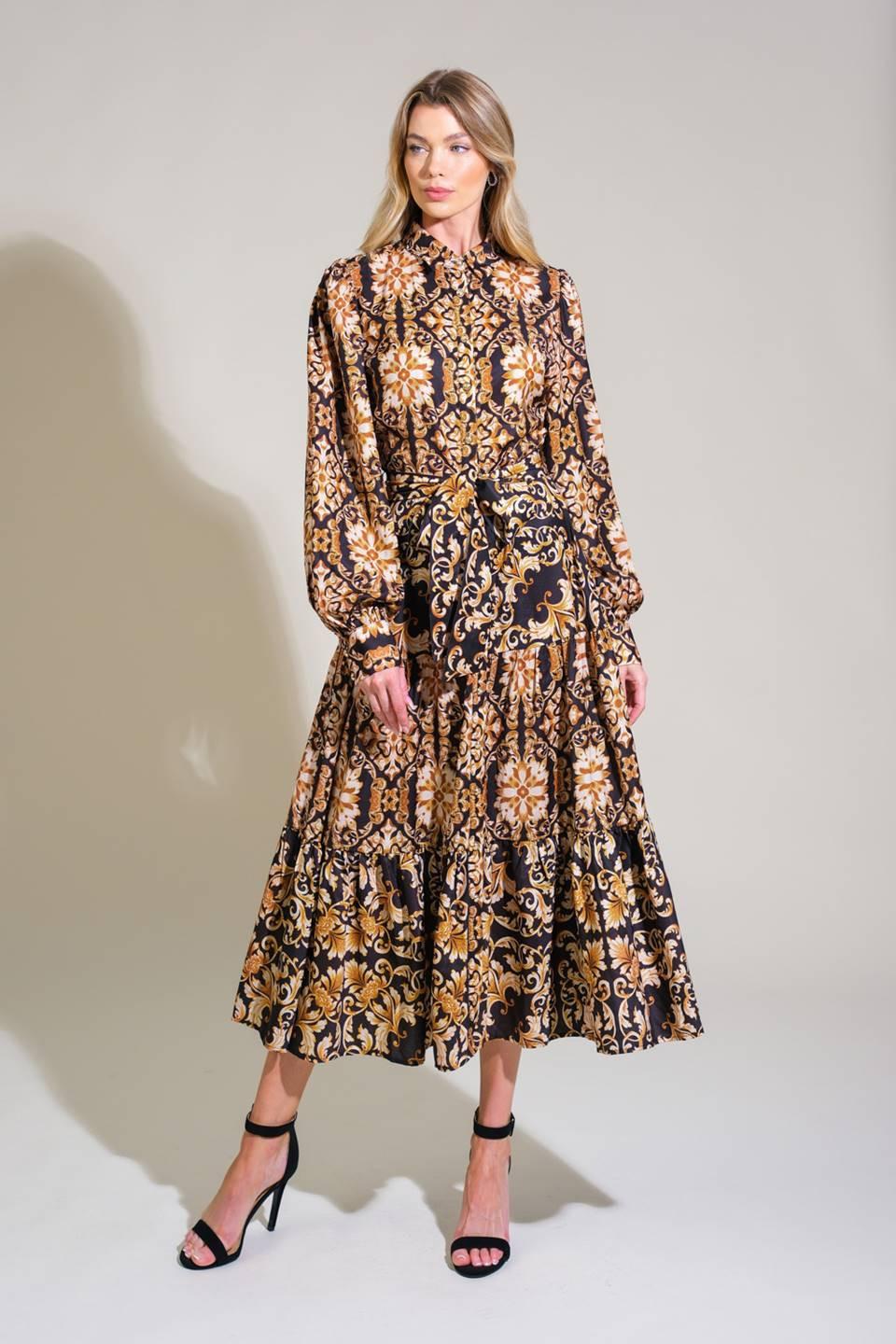 CELESTIAL BEAUTY WOVEN MIDI DRESS - Glamourous Grace