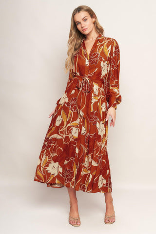 BLOOMING RADIANCE WOVEN MIDI DRESS - Glamourous Grace
