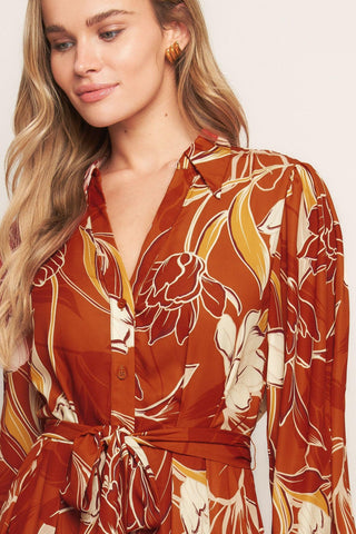 BLOOMING RADIANCE WOVEN MIDI DRESS - Glamourous Grace