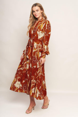 BLOOMING RADIANCE WOVEN MIDI DRESS - Glamourous Grace