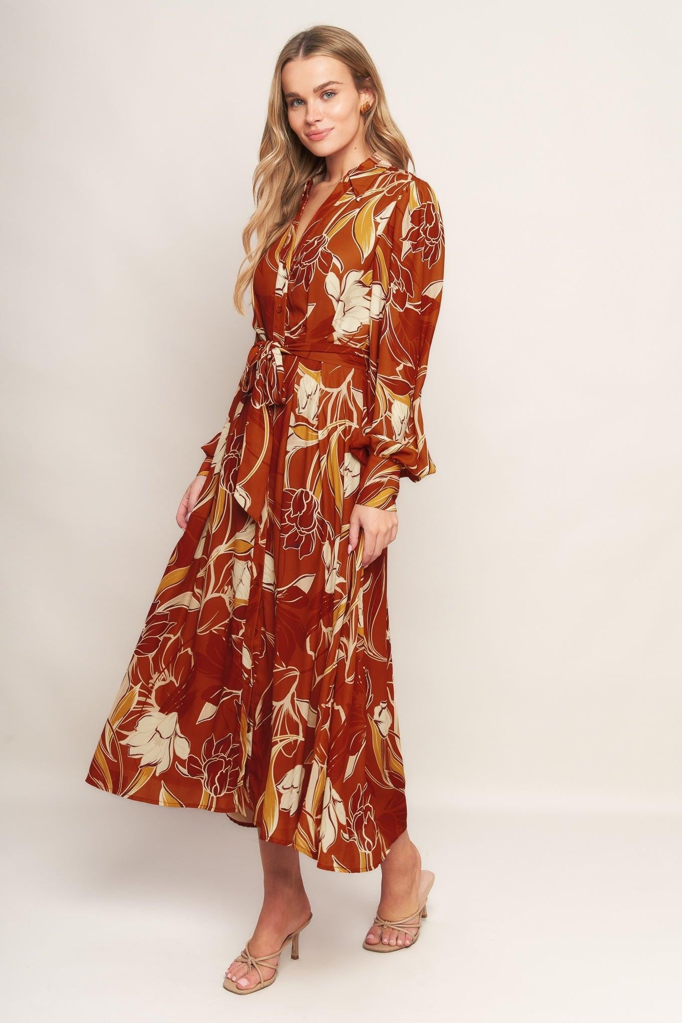 BLOOMING RADIANCE WOVEN MIDI DRESS - Glamourous Grace