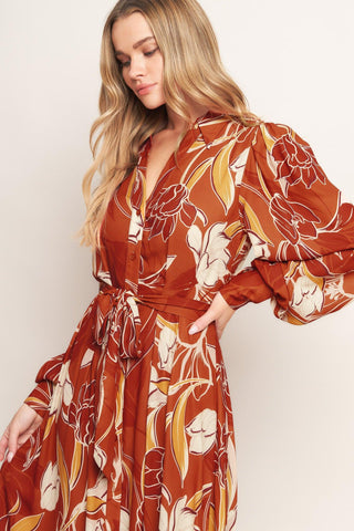 BLOOMING RADIANCE WOVEN MIDI DRESS - Glamourous Grace