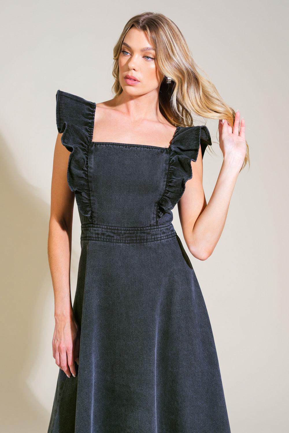TIMELESS CHARM DENIM MIDI DRESS - Glamourous Grace