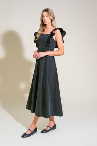 TIMELESS CHARM DENIM MIDI DRESS - Glamourous Grace