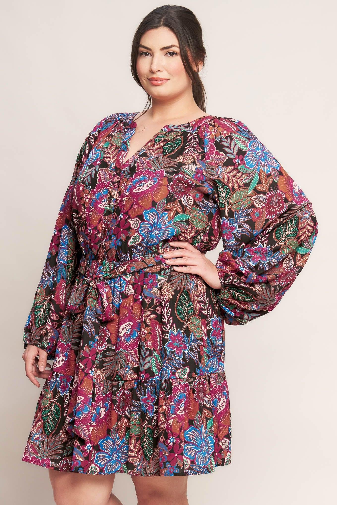 FLORAL BLISS WOVEN MINI DRESS - Glamourous Grace