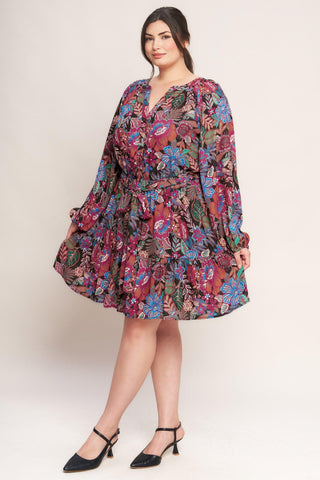 FLORAL BLISS WOVEN MINI DRESS - Glamourous Grace