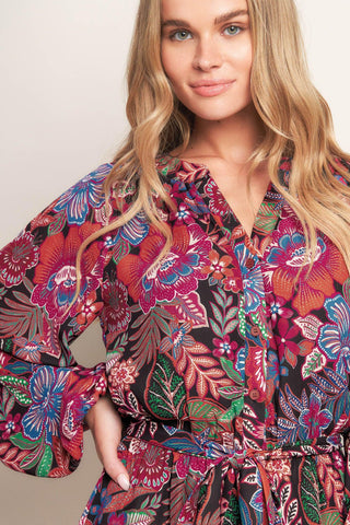 FLORAL BLISS WOVEN MINI DRESS - Glamourous Grace