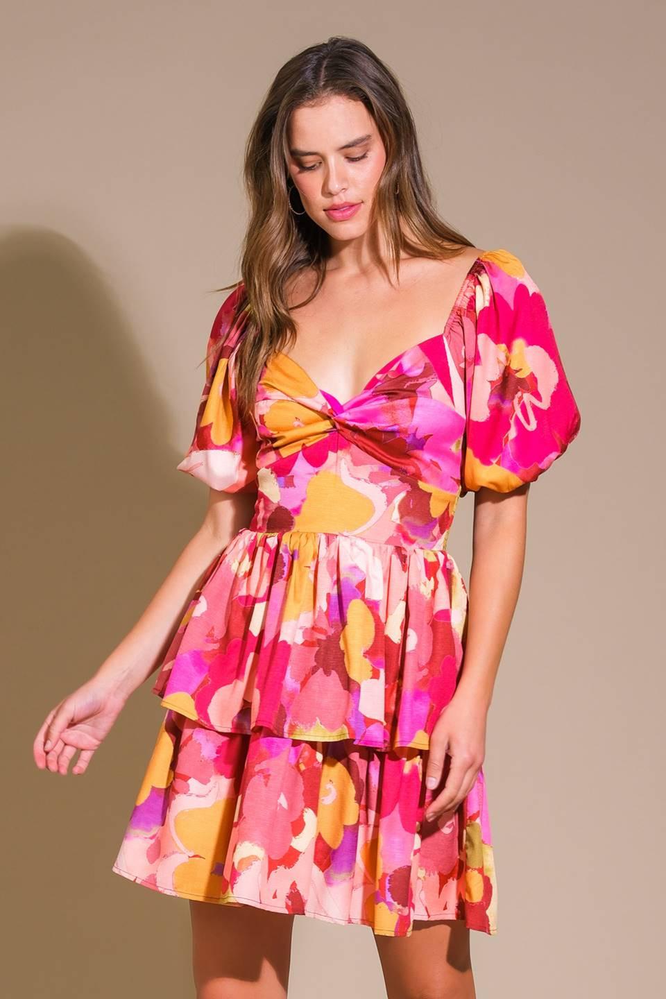 WHIMSICAL BEAUTY WOVEN MINI DRESS - Glamourous Grace