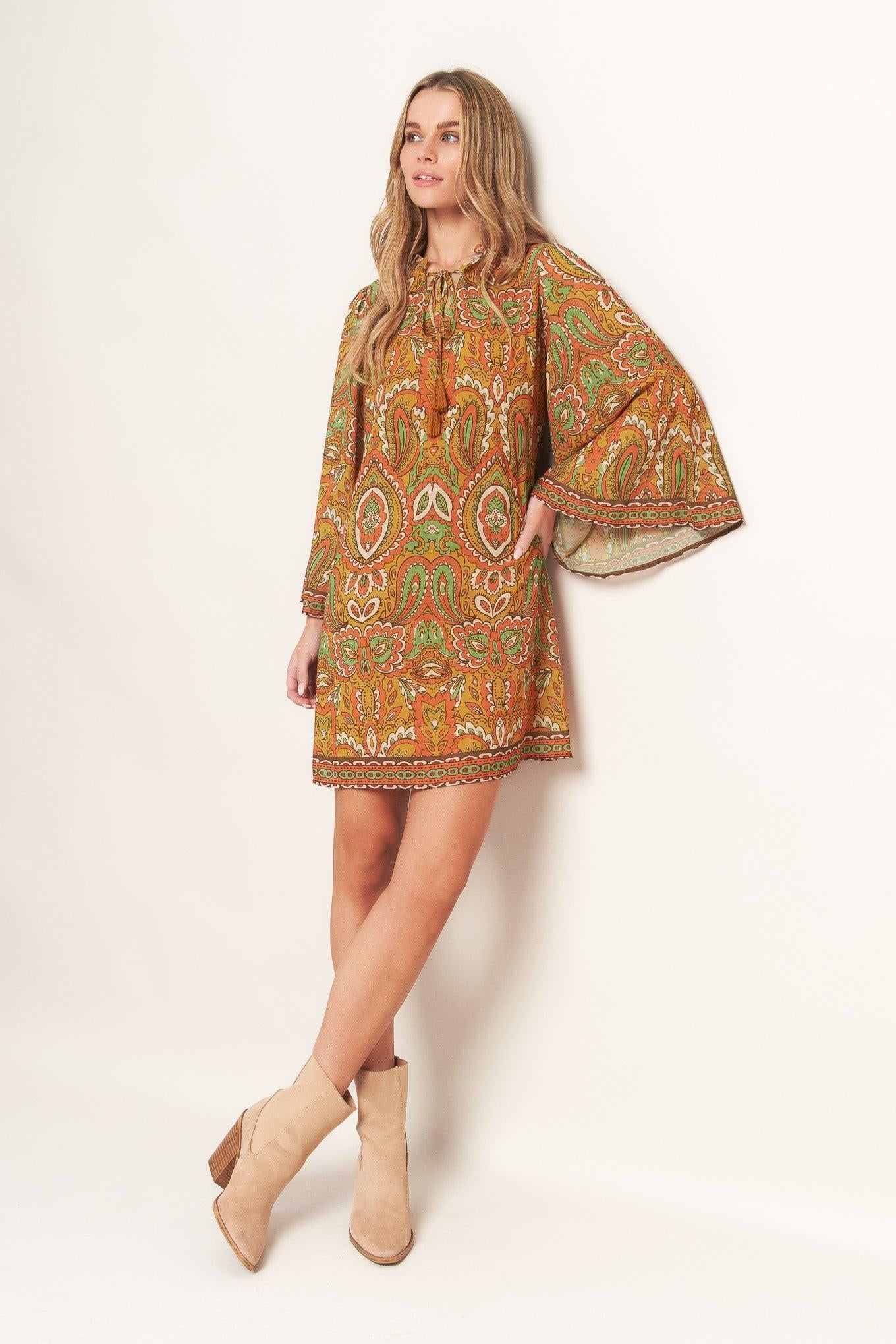 CROSS MY MIND WOVEN MINI DRESS - Glamourous Grace