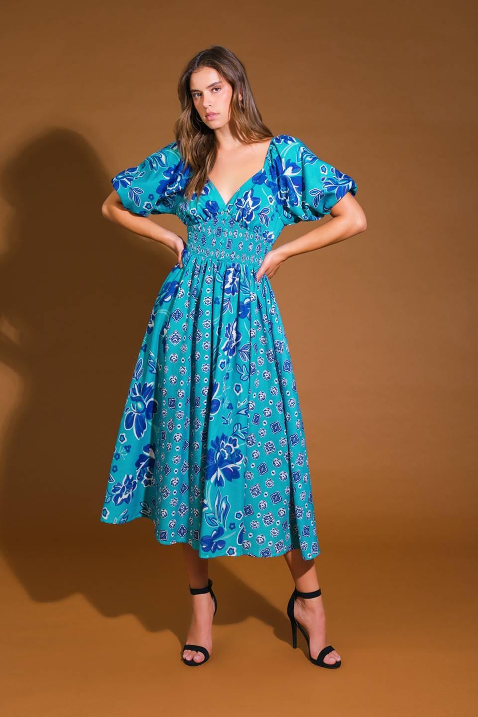NEW CASTLE WOVEN MIDI DRESS - Glamourous Grace