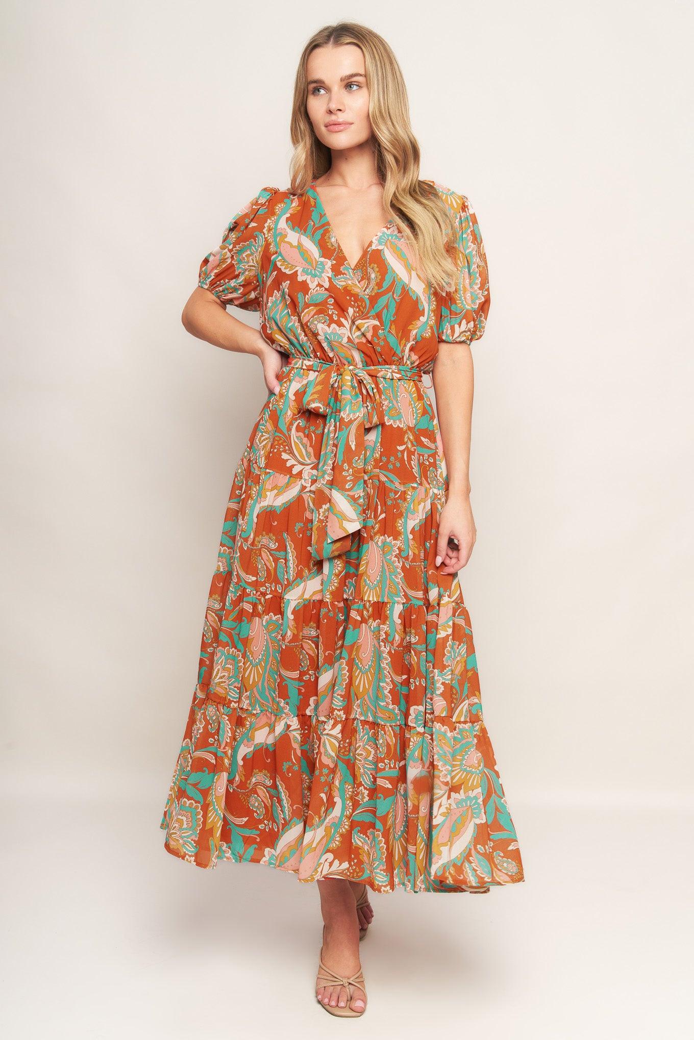 CAN'T LIVE WITHOUT RUST WOVEN MIDI DRESS - Glamourous Grace
