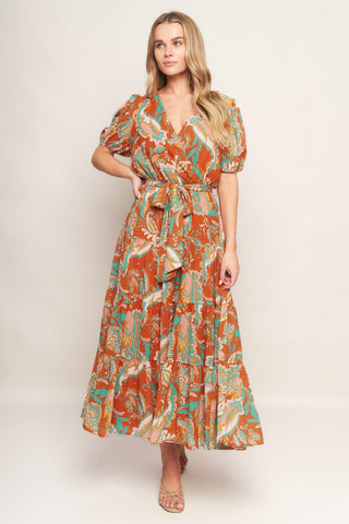 CAN'T LIVE WITHOUT RUST WOVEN MIDI DRESS - Glamourous Grace