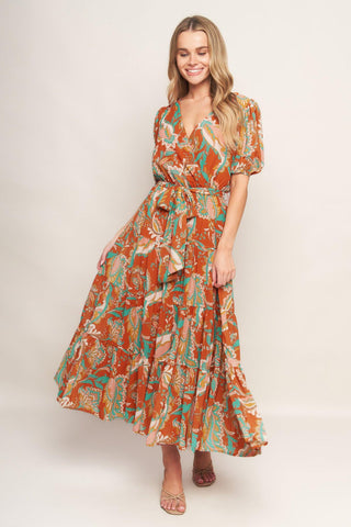 CAN'T LIVE WITHOUT RUST WOVEN MIDI DRESS - Glamourous Grace