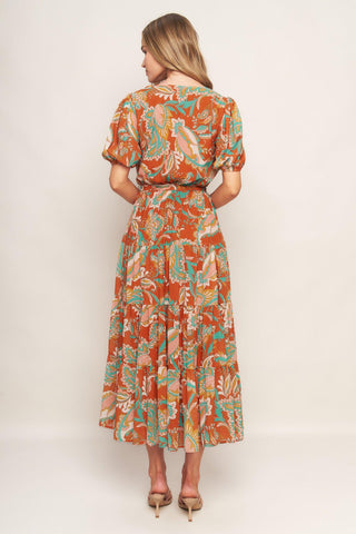 CAN'T LIVE WITHOUT RUST WOVEN MIDI DRESS - Glamourous Grace