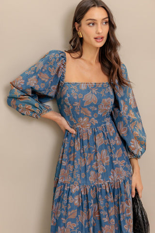 CIRCLE OF FRIENDS DENIM MIDI DRESS - Glamourous Grace