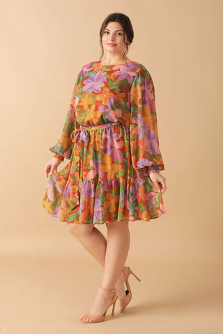 MUTED GARDEN WOVEN MINI DRESS - Glamourous Grace