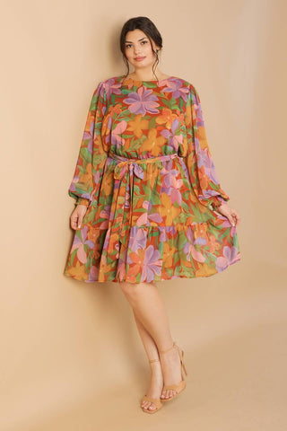 MUTED GARDEN WOVEN MINI DRESS - Glamourous Grace